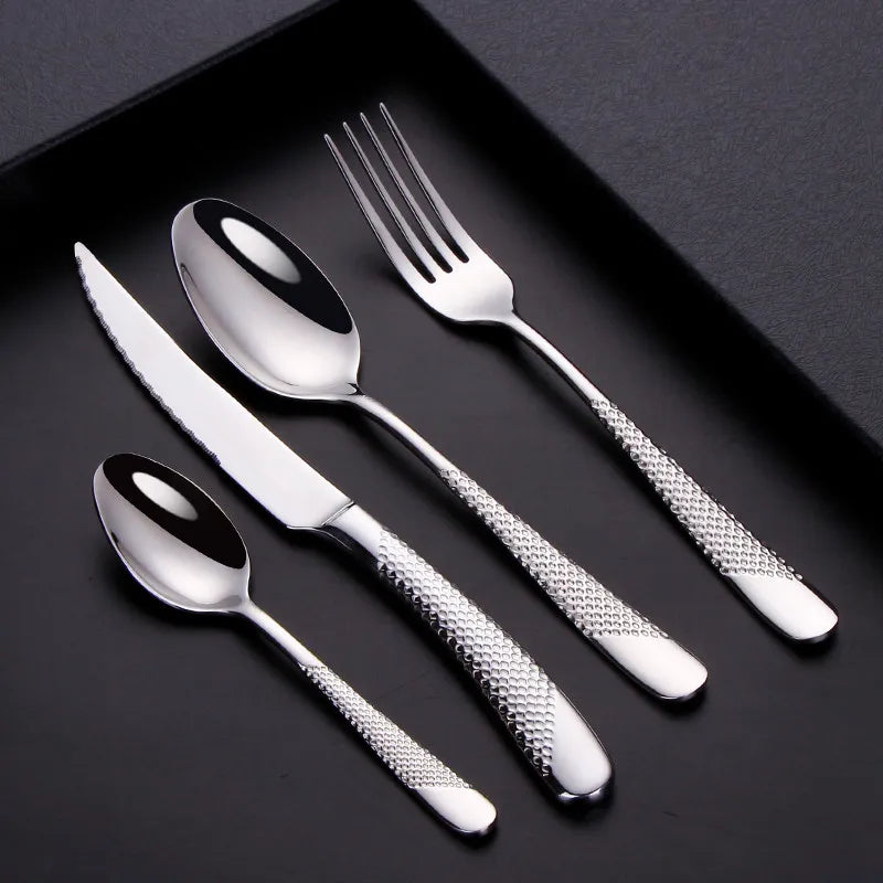 Diamond Textured Stainless Steel Cutlery Set