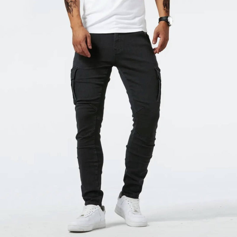 Premium 4-Way Stretch Tapered Cargo Jeans – Riveille