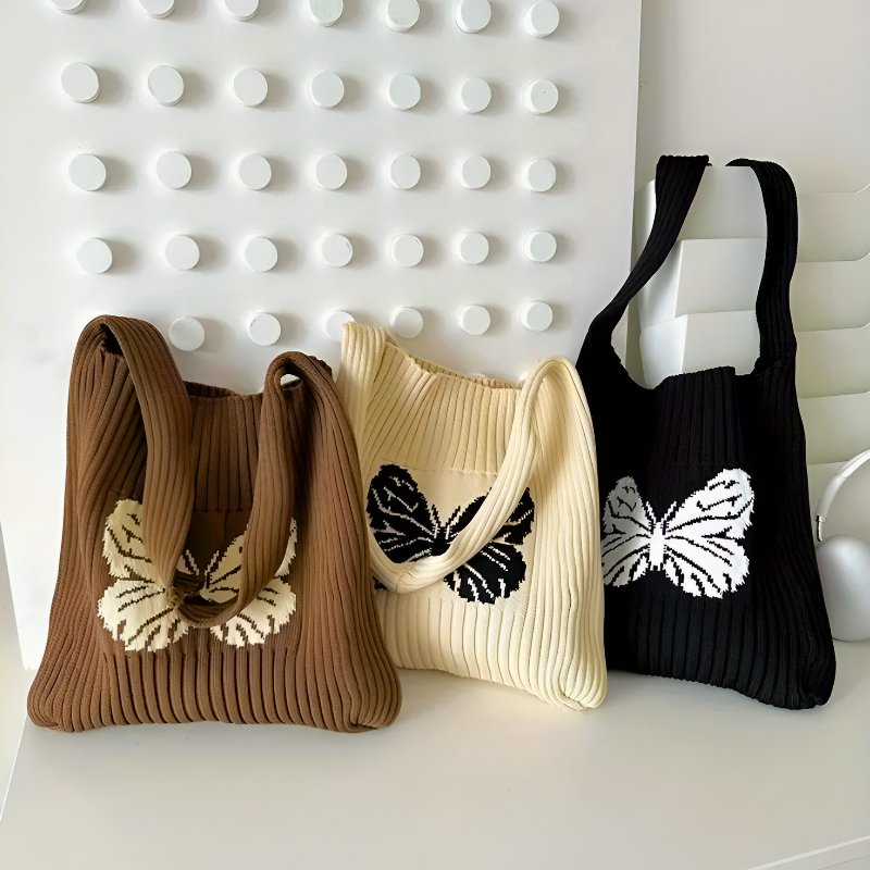 Butterfly Knitted Shoulder Bag