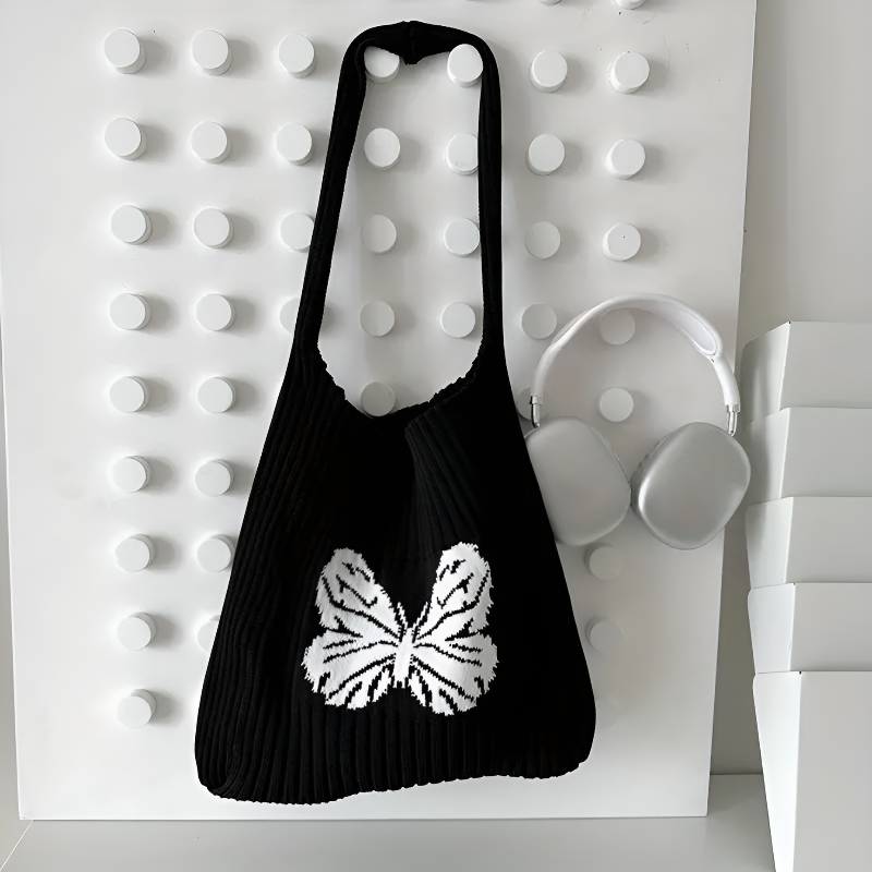 Butterfly Knitted Shoulder Bag